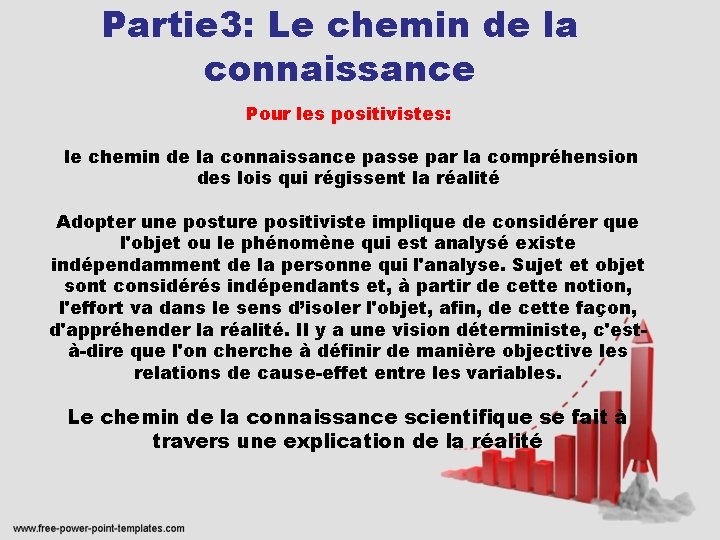 Partie 3: Le chemin de la connaissance Pour les positivistes: le chemin de la