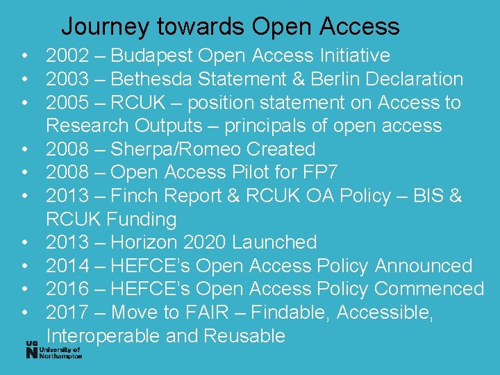 Journey towards Open Access • 2002 – Budapest Open Access Initiative • 2003 –