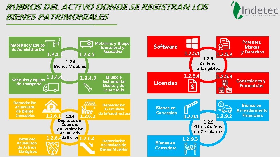 RUBROS DEL ACTIVO DONDE SE REGISTRAN LOS BIENES PATRIMONIALES Mobiliario y Equipo de Administración