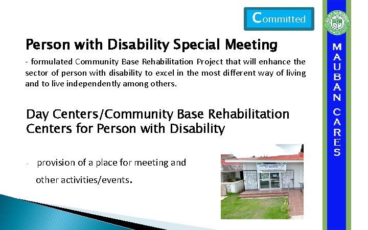 Committed Person with Disability Special Meeting - formulated Community Base Rehabilitation Project that will