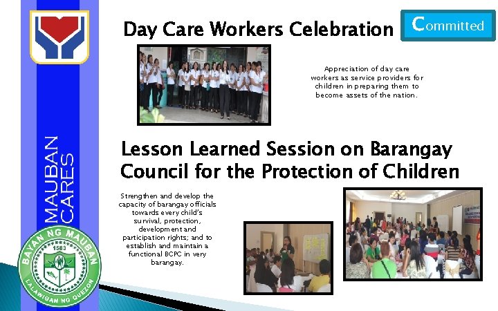 Day Care Workers Celebration Committed Appreciation of day care workers as service providers for