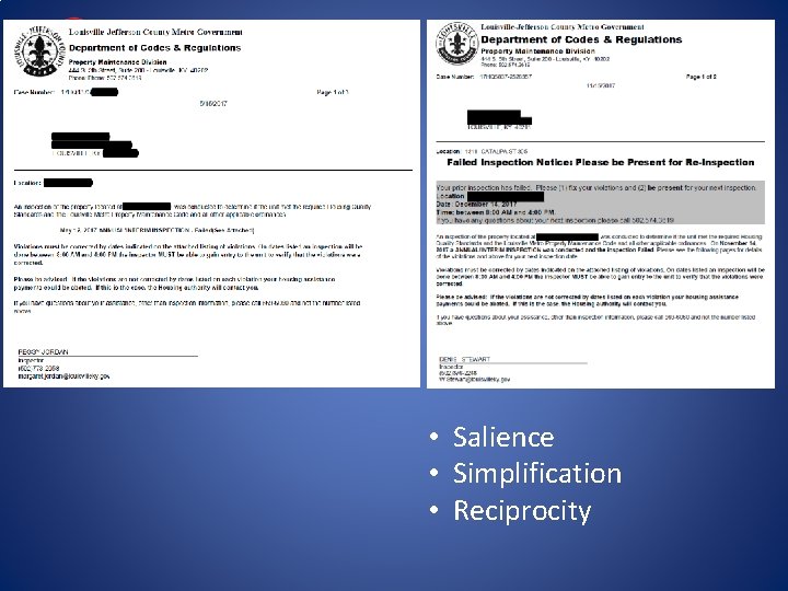  • Salience • Simplification • Reciprocity 