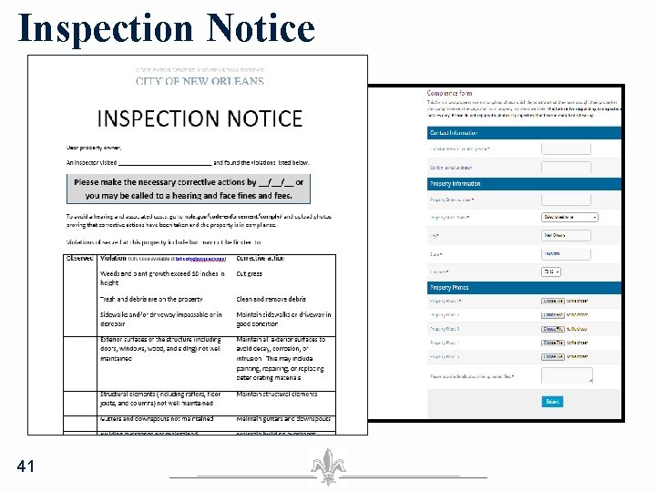 Inspection Notice 41 