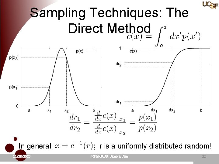 Sampling Techniques: The Direct Method In general: 11/28/2020 r is a uniformly distributed random!