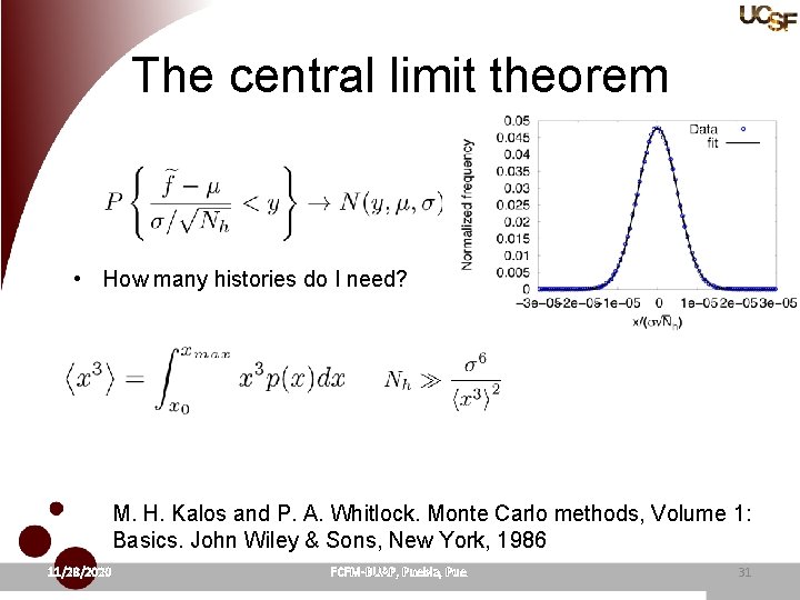 The central limit theorem • How many histories do I need? M. H. Kalos
