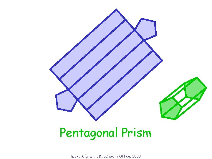 Prism What. Pentagonal solid will this net form? Becky Afghani, LBUSD Math Office, 2003