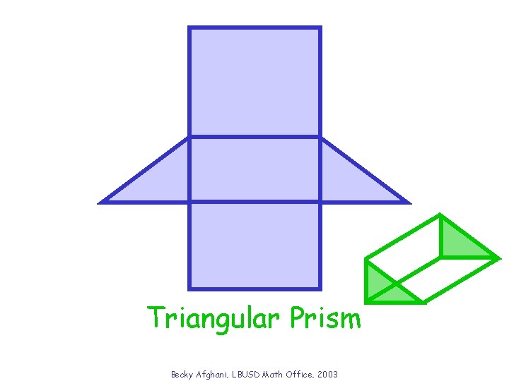 Prism What. Triangular solid will this net form? Becky Afghani, LBUSD Math Office, 2003