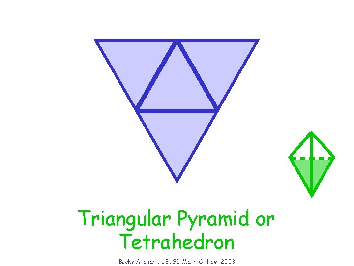 Triangular or What solid will. Pyramid this net form? Tetrahedron Becky Afghani, LBUSD Math