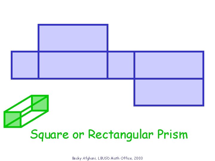 Square or Rectangular Prism What solid will this net form? Becky Afghani, LBUSD Math