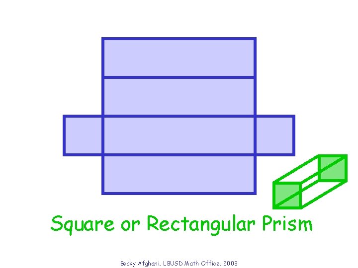 Square or Rectangular Prism What solid will this net form? Becky Afghani, LBUSD Math