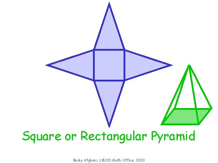 Square Rectangular What or solid will this net. Pyramid form? Becky Afghani, LBUSD Math
