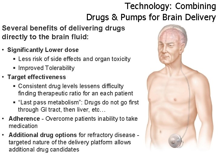 Technology: Combining Drugs & Pumps for Brain Delivery Several benefits of delivering drugs directly