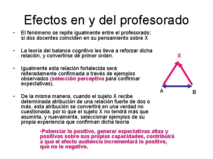 Efectos en y del profesorado • El fenómeno se repite igualmente entre el profesorado;
