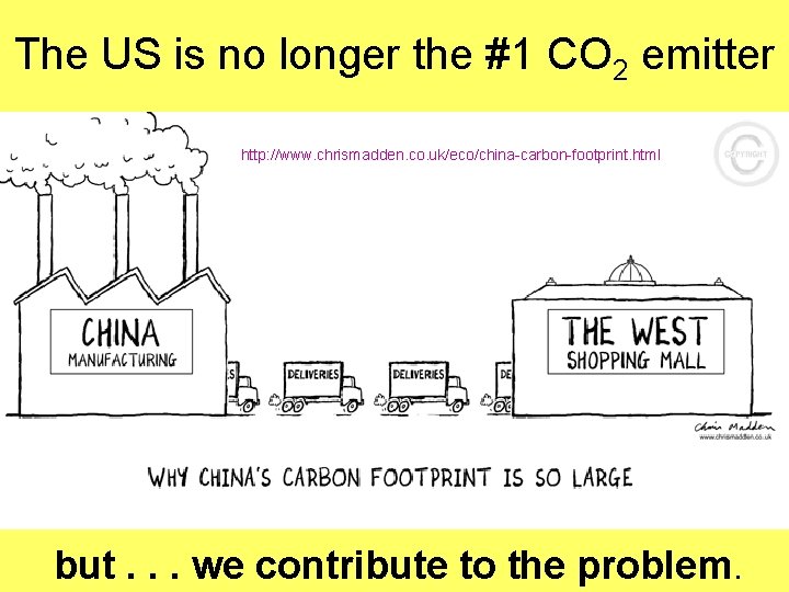The US is no longer the #1 CO 2 emitter http: //www. chrismadden. co.