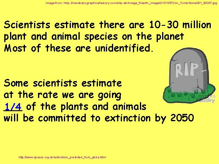Image from: http: //members. graphicsfactory. com/clip-art/image_files/tn_image/2/1313572 -tn_Tomb. Stone 001_92007. jpg Scientists estimate there are