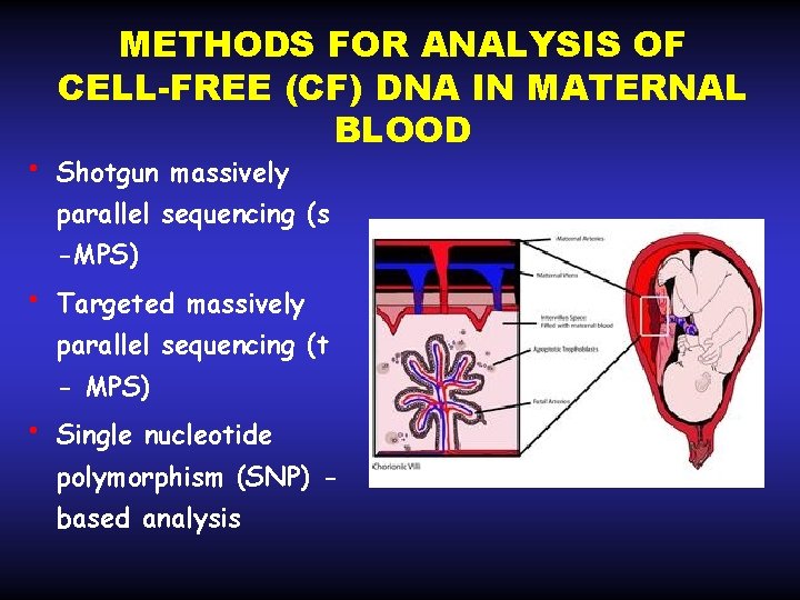  • METHODS FOR ANALYSIS OF CELL-FREE (CF) DNA IN MATERNAL BLOOD Shotgun massively