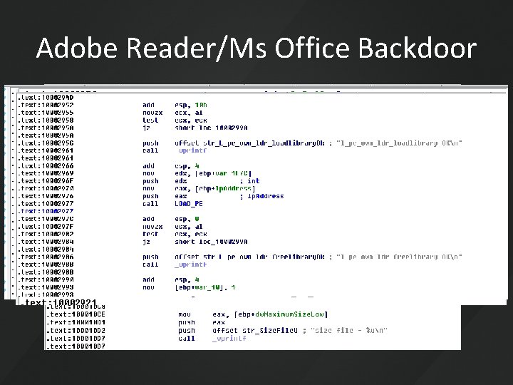 Adobe Reader/Ms Office Backdoor 
