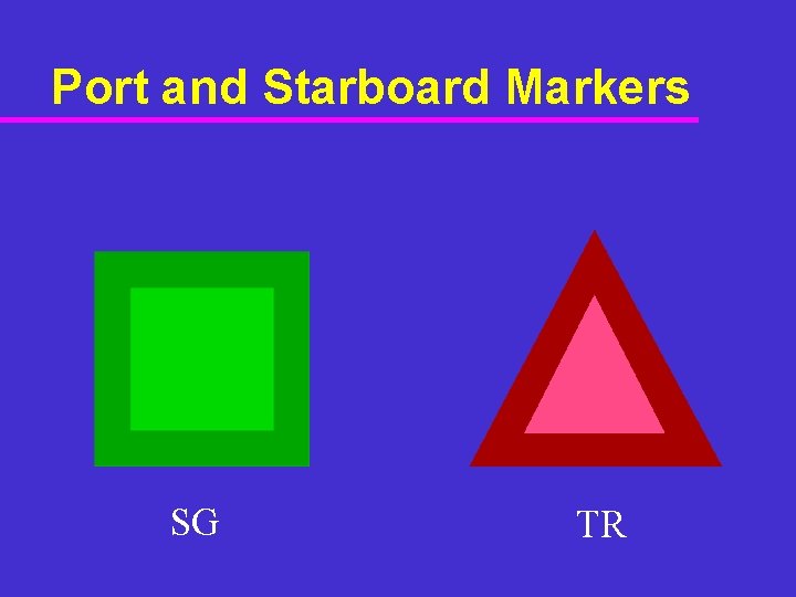 Port and Starboard Markers SG TR 