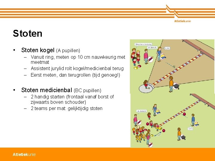 Stoten • Stoten kogel (A pupillen) – Vanuit ring, meten op 10 cm nauwkeurig