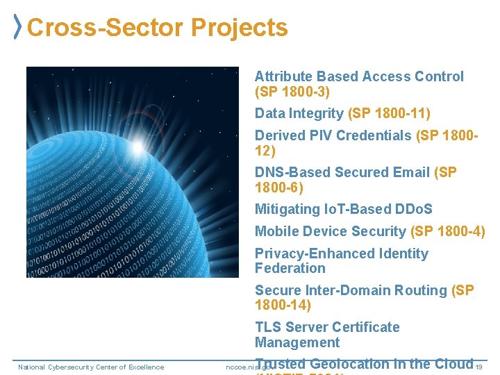 Cross-Sector Projects Attribute Based Access Control (SP 1800 -3) Data Integrity (SP 1800 -11)