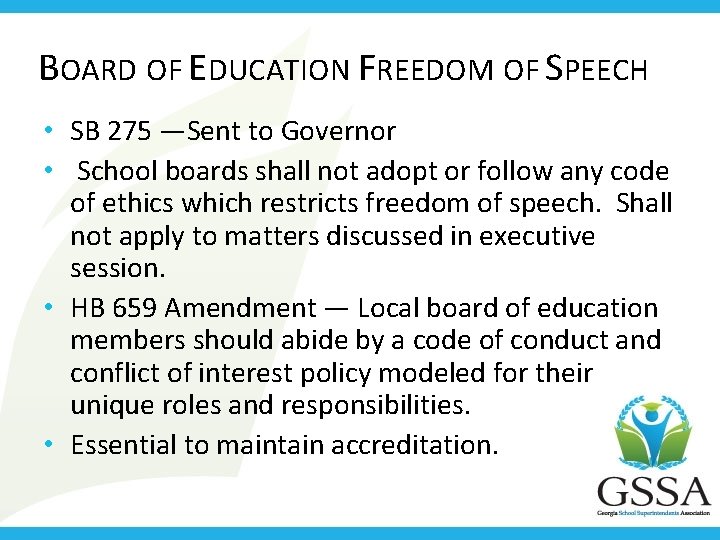 BOARD OF EDUCATION FREEDOM OF SPEECH • SB 275 —Sent to Governor • School