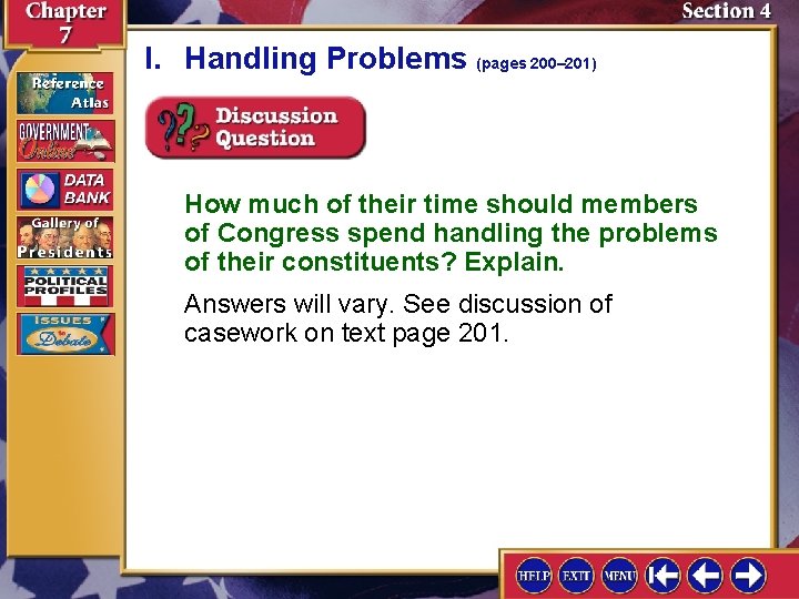 I. Handling Problems (pages 200– 201) How much of their time should members of