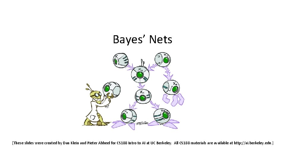 Bayes’ Nets [These slides were created by Dan Klein and Pieter Abbeel for CS