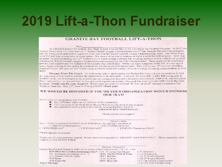 2019 Lift-a-Thon Fundraiser 