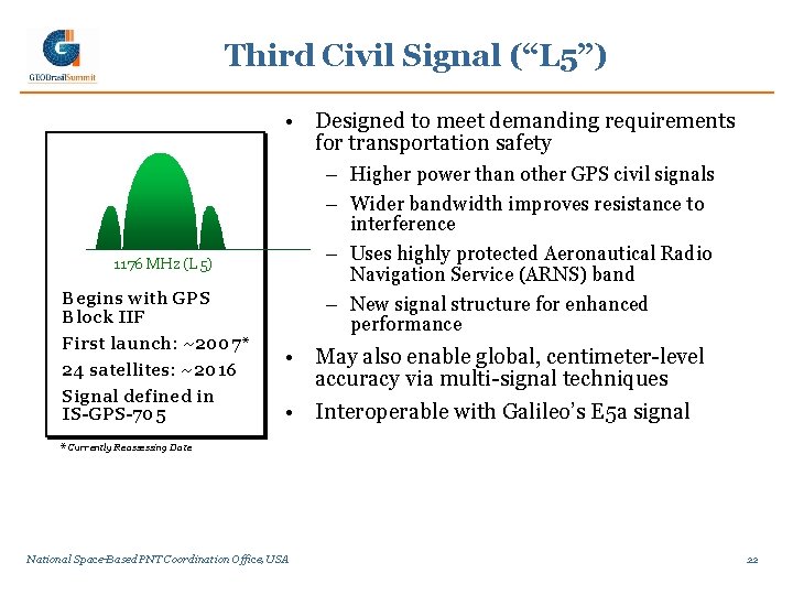 Third Civil Signal (“L 5”) • Designed to meet demanding requirements for transportation safety