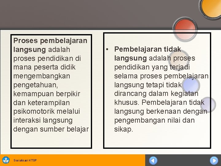 Proses pembelajaran langsung adalah proses pendidikan di mana peserta didik mengembangkan pengetahuan, kemampuan berpikir