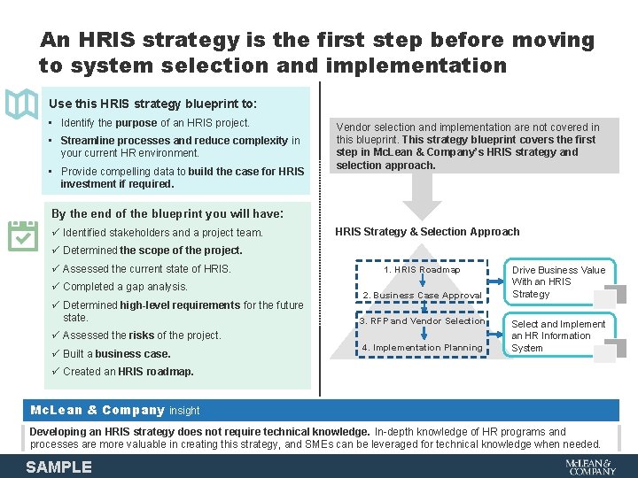 An HRIS strategy is the first step before moving to system selection and implementation