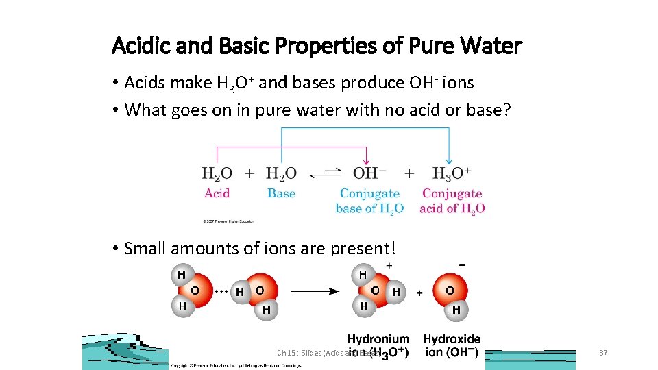 Acidic and Basic Properties of Pure Water • Acids make H 3 O+ and