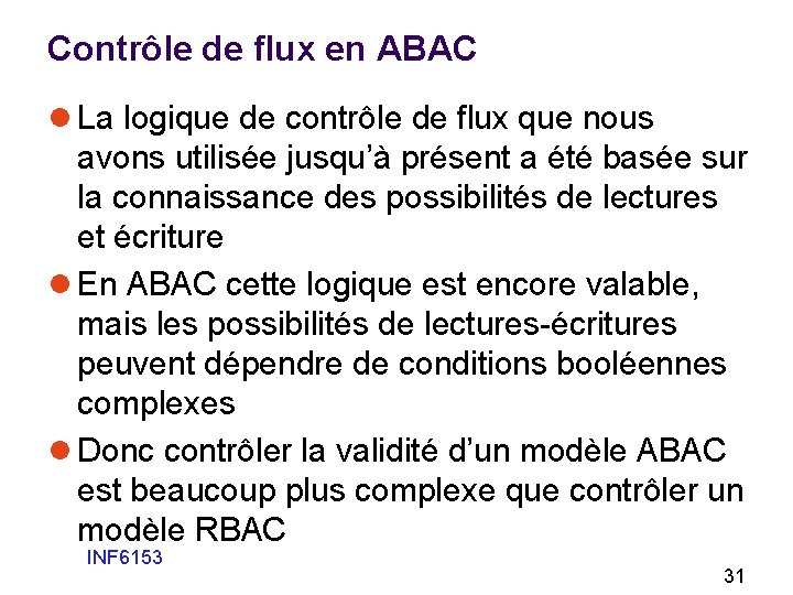 Contrôle de flux en ABAC l La logique de contrôle de flux que nous