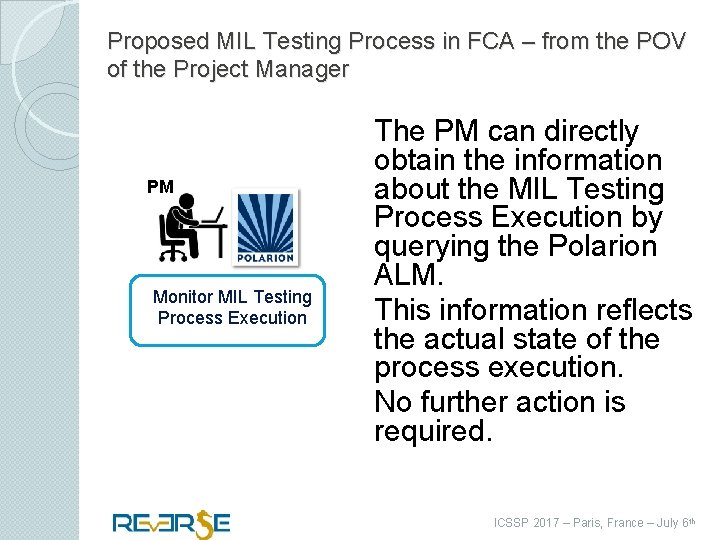 Proposed MIL Testing Process in FCA – from the POV of the Project Manager
