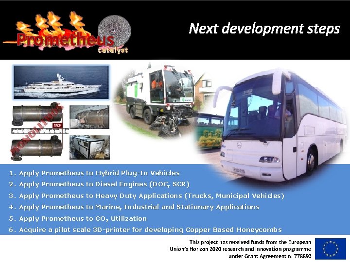 Next development steps Prometheus catalyst 1. Apply Prometheus to Hybrid Plug-In Vehicles 2. Apply