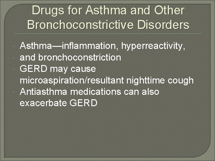 Drugs affecting the Respiratory System By Linda Self