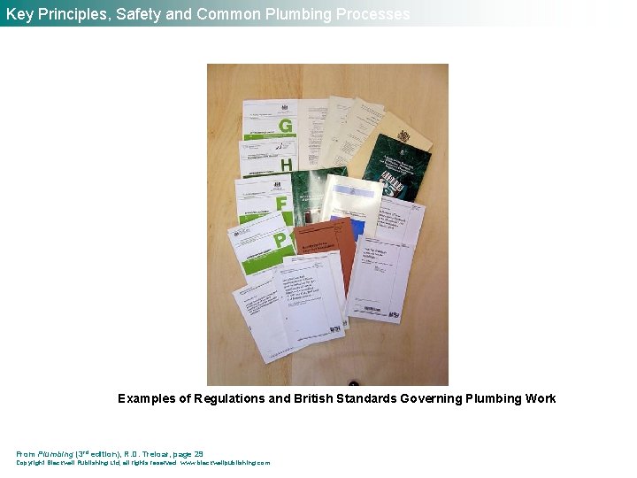 Key Principles, Safety and Common Plumbing Processes Examples of Regulations and British Standards Governing