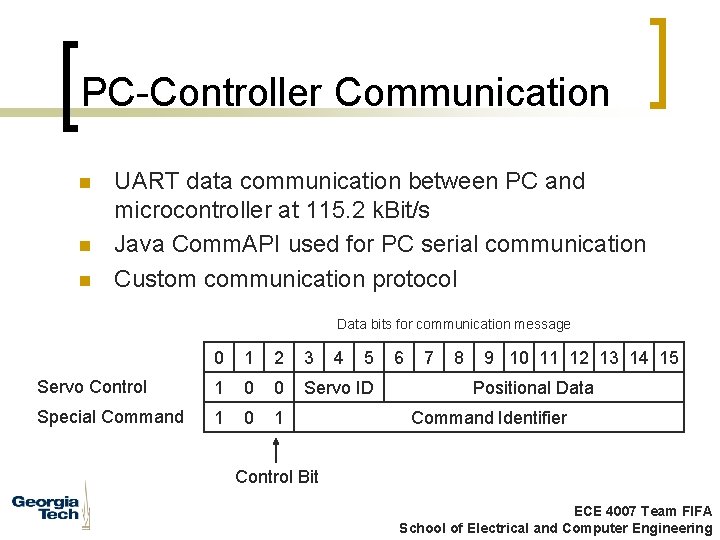 PC-Controller Communication n UART data communication between PC and microcontroller at 115. 2 k.