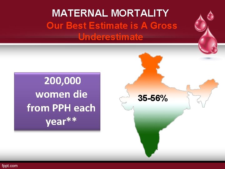 MATERNAL MORTALITY Our Best Estimate is A Gross Underestimate 200, 000 women die from