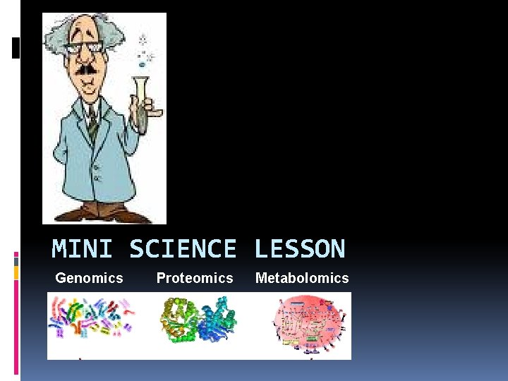 MINI SCIENCE LESSON Genomics Proteomics Metabolomics 