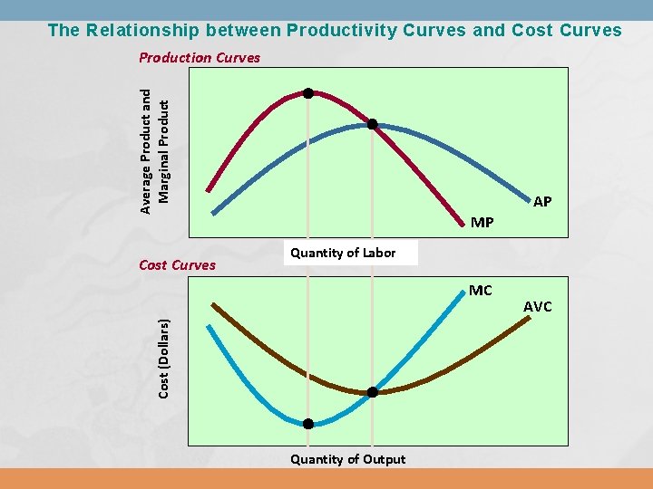 The Relationship between Productivity Curves and Cost Curves Average Product and Marginal Production Curves