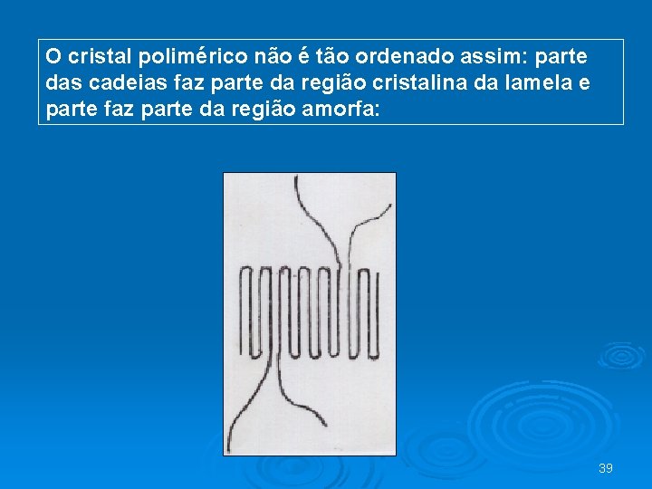 O cristal polimérico não é tão ordenado assim: parte das cadeias faz parte da