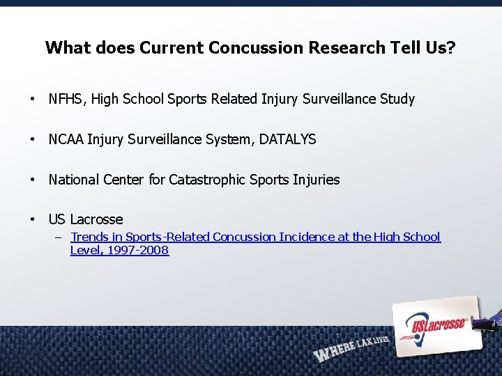 What does Current Concussion Research Tell Us? • NFHS, High School Sports Related Injury