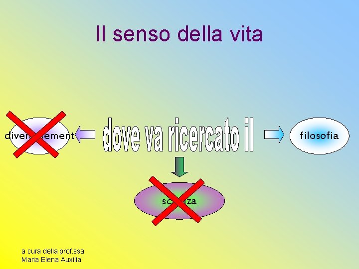 Il senso della vita divertissement filosofia scienza a cura della prof. ssa Maria Elena