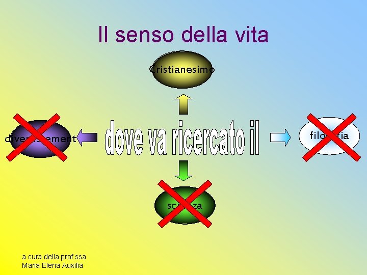 Il senso della vita Cristianesimo filosofia divertissement scienza a cura della prof. ssa Maria