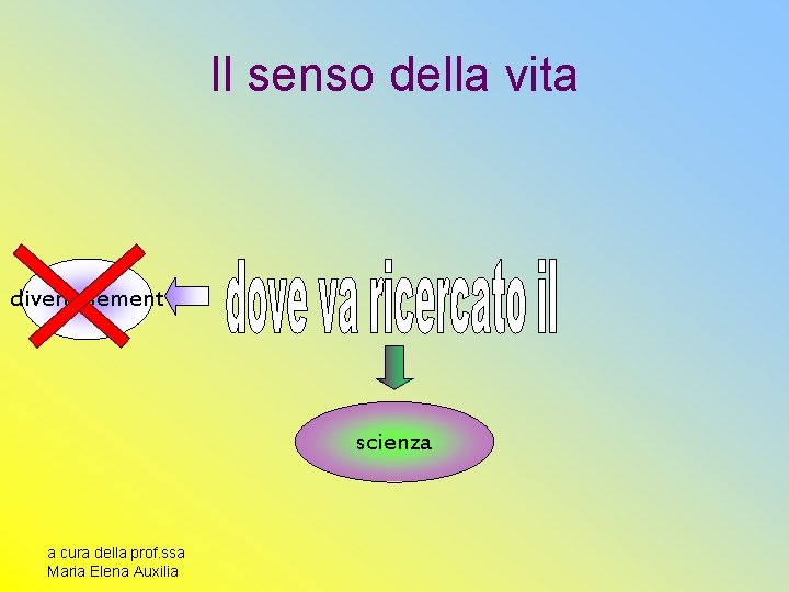 Il senso della vita divertissement scienza a cura della prof. ssa Maria Elena Auxilia