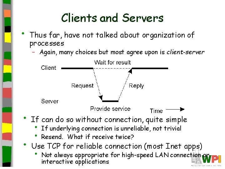  • Clients and Servers Thus far, have not talked about organization of processes