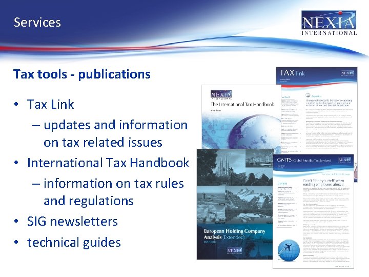 Services Tax tools - publications • Tax Link – updates and information on tax