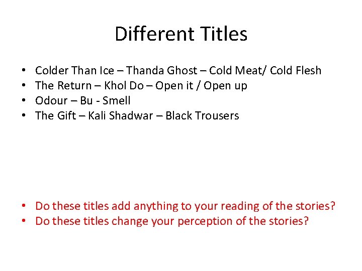 Different Titles • • Colder Than Ice – Thanda Ghost – Cold Meat/ Cold