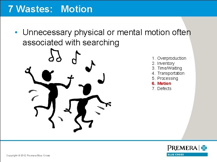 7 Wastes: Motion • Unnecessary physical or mental motion often associated with searching 1.